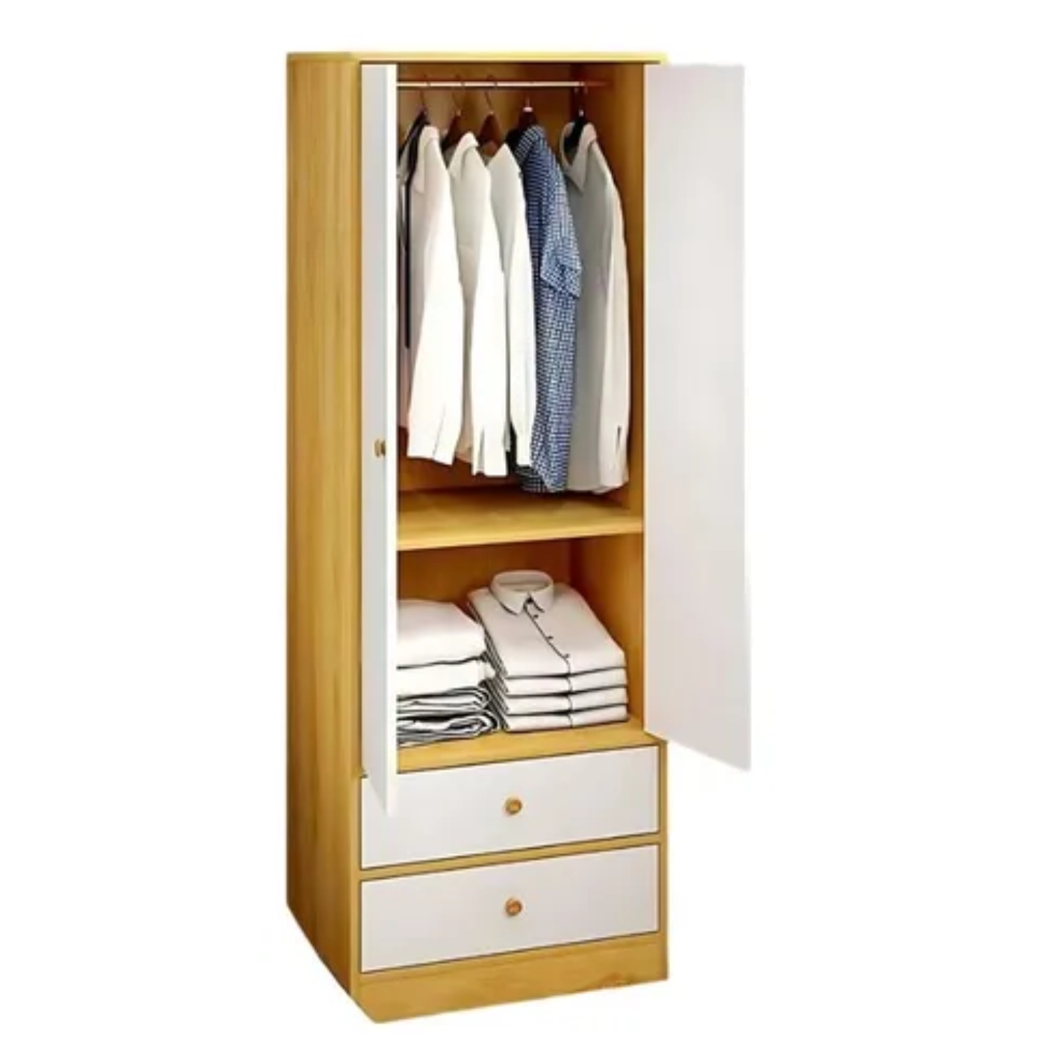 Crusec - Armario Closet De Madera 60X40X180 Con 2 Puertas Dormitorio