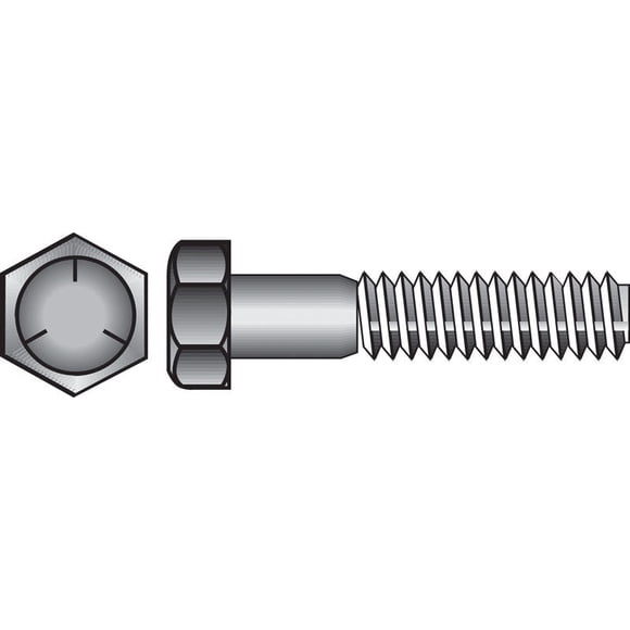 Tornillo HILLMAN de cabeza hexagonal, acero zincado tratado térmicamente, 50 unidades