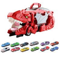 Magideal - Coche De Dinosaurio , Juguete De Camión Para Niños, Juguete De Transformación De Dinosaurio, Juguete De Vehículo Dinosaurio Para Niños Y Rojo