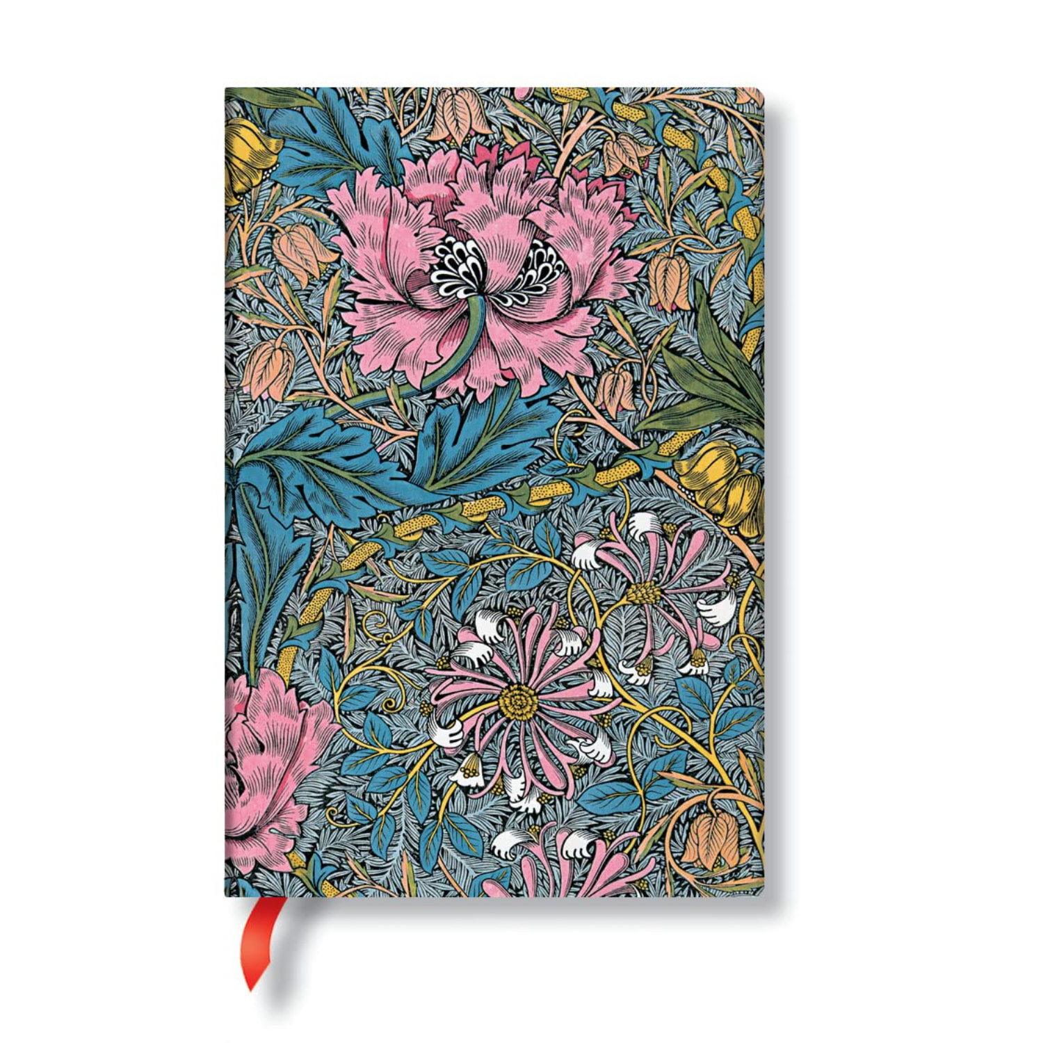 Paperblanks - Libreta William Morris Madreselva Rosa T. Dura Con Lineas, Mini