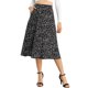 thumbnail image 1 of INSPIRE CHIC Falda Midi Línea A para Mujer Regreso a Clases Estampado Floral Chiffón Vintage Verano Faldas Negras XS, 1 of 7