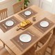 thumbnail image 3 of Juego de 6 Manteles Individuales de Casa de Campo para Decoración de Mesa de Comedor Interior Lavable con Flecos Café 17.7*11.8 pulgadas, 3 of 6