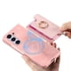 thumbnail image 1 of Funda Magnética Para Samsung Galaxy Z Flod 4 Con Billetera Y Anillo Protector Resistente Rosa, 1 of 6