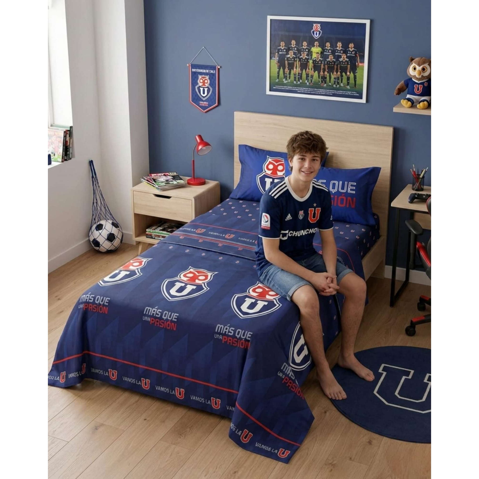 Myl Todo Hogar - Sábanas 2 Plazas U. De Chile Suavidad Y Pasión Azul En Tu Cama