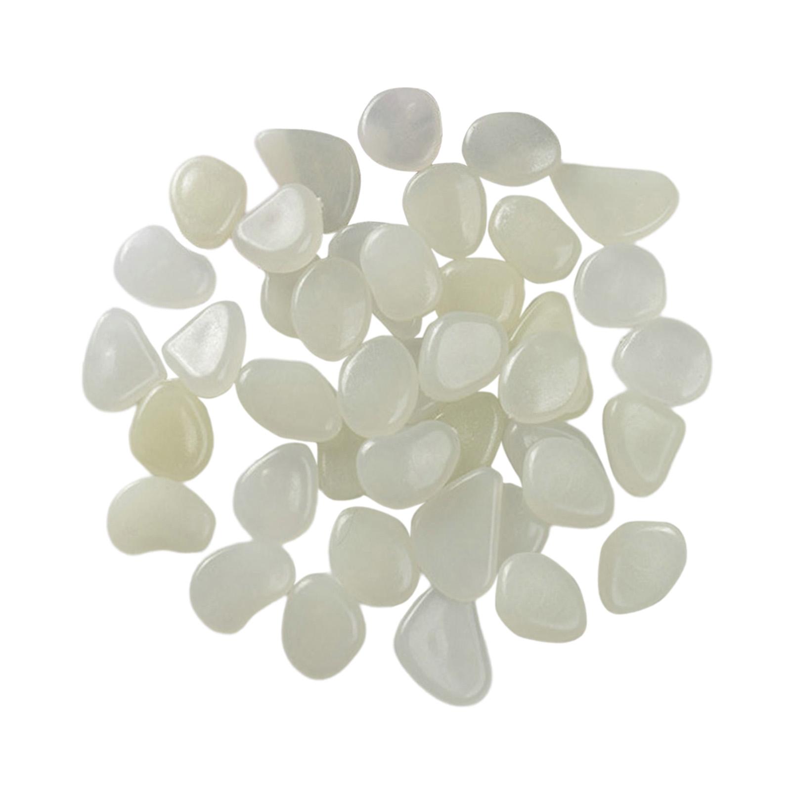 Ioensy - 50 Uds Piedras Luminosas Guijarros Decoración Decorativa Brillan En La Oscuridad Rocas Blancas