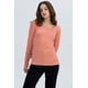 thumbnail image 2 of Polera Mujer Botón Rib Lisa Coral, 2 of 4