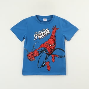 Polera Manga Corta Niño Azul The Amazing Spiderman Marvel