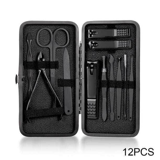 Classic Black Manicure Set Hand Feet Facial Stainless Steel Accessories, 5 Choices