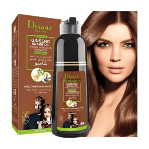 Disaar - Shampoo Tinte Marrón Cubre Canas Suaviza Repara