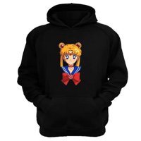 Genérico - Polerón Canguro Sailor Moon Negro Talla S Unisex