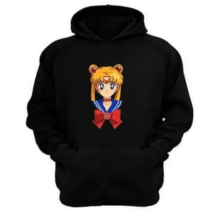 Genérico - Polerón Canguro Sailor Moon Negro Talla Xs Unisex