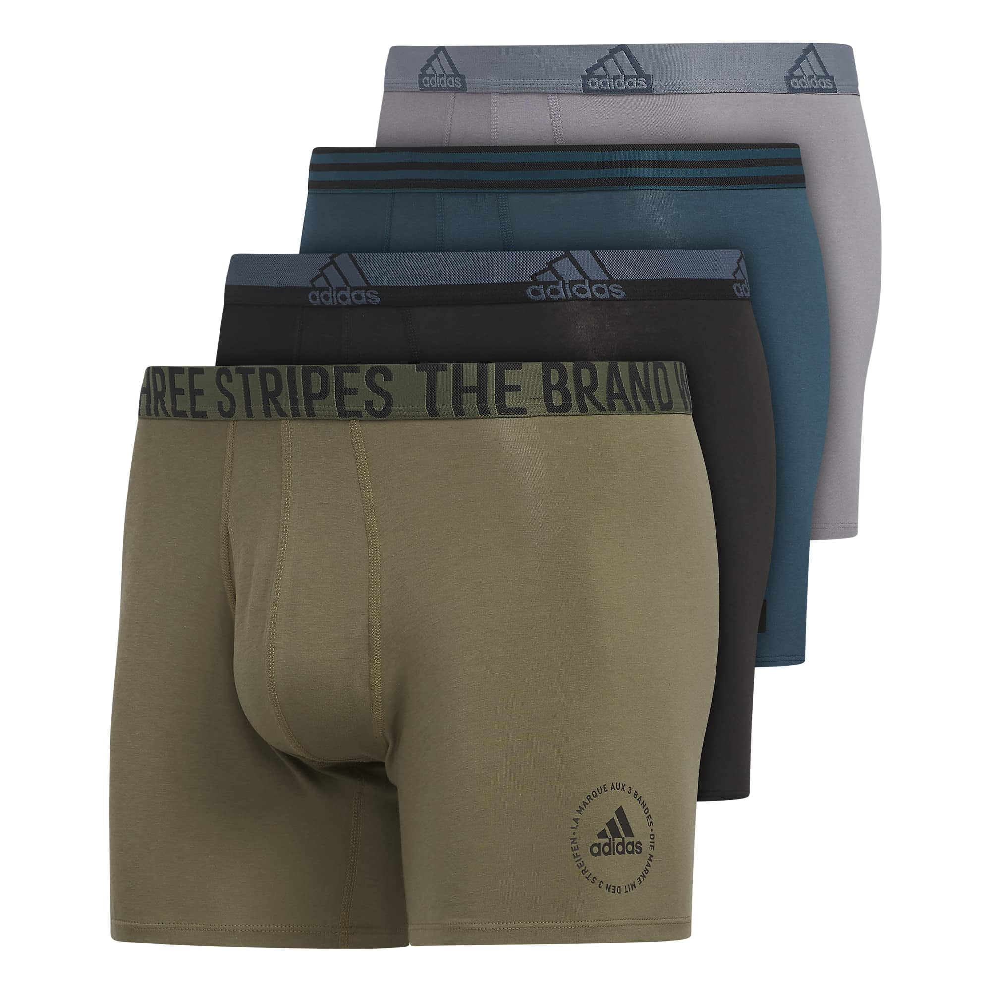 Calzoncillos Tipo Bóxer Adidas De Algodón Elástico Para Hombre, Paquete De 4