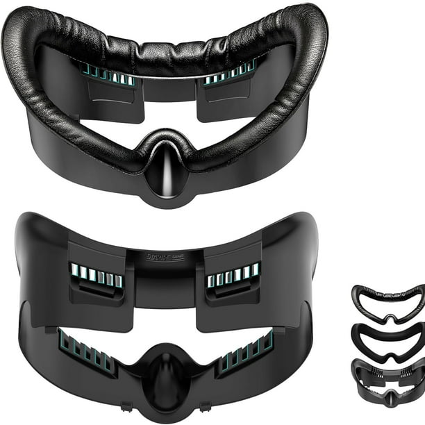 Interfaz facial y almohadilla para la cara para Meta Quest 3 - Lycra de seda de hielo reemplazable y cuero de PU a prueba de sudor, diseño de circulación de aire Accesorios para Meta Quest 3-Negro