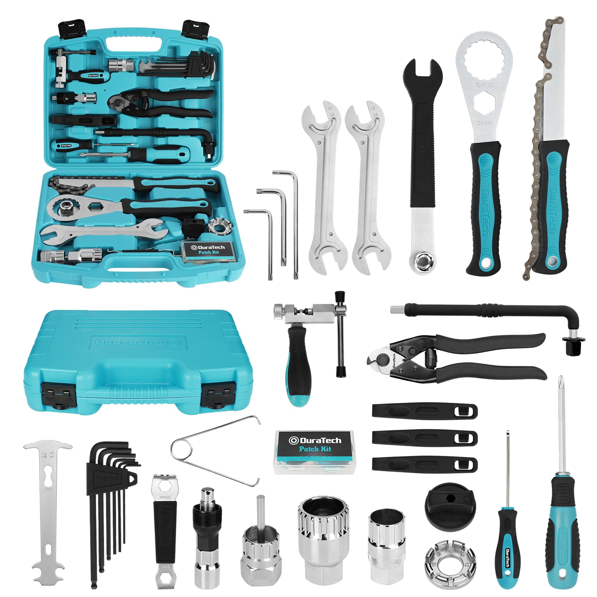 Kit De Reparación De Bicicletas Duratech De 40 Piezas Con Funda De Almacenamiento