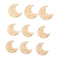 Bothyi - 9X Tarjeta Fotográfica De Hito De Madera De Pieza De Kilometraje De Doble Cara Para Bebés Y Niños Versión