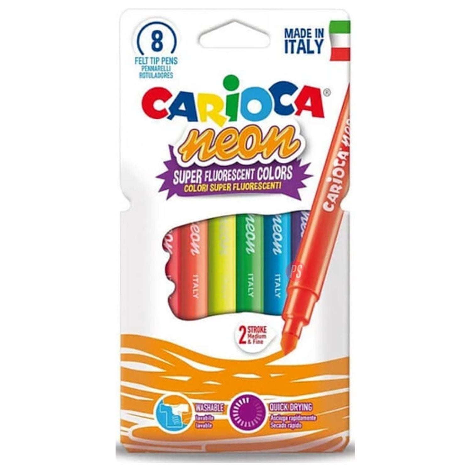 Plumones Neón Caja 8 Colores Carioca - Ps