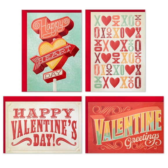 Surtido de tarjetas de San Valentín Hallmark Bold Type (24)