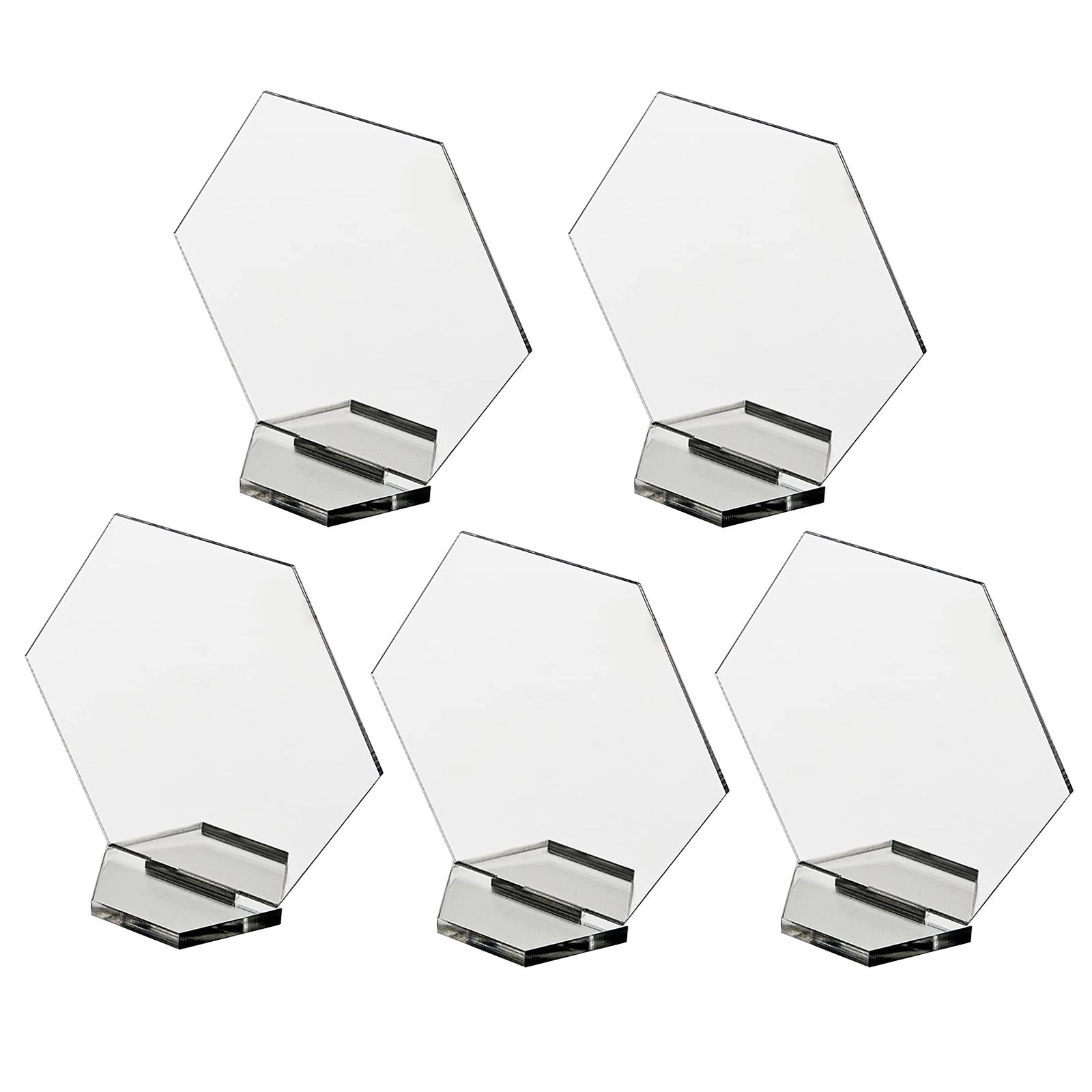 Bothyi - 5 Piezas De Tarjetas De Lugar De Acrílico Transparente, Tarjetas De Nombre, Placas En Blanco Diy Para Boda