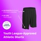 thumbnail image 2 of Shorts MadSportsStuff Juvenil Talla Mediana Negro sin bolsillo, 2 of 7