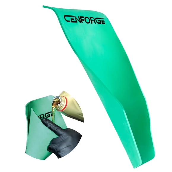 Embudo flexible para aceite CENFORGE 37 x 17 cm de silicona verde