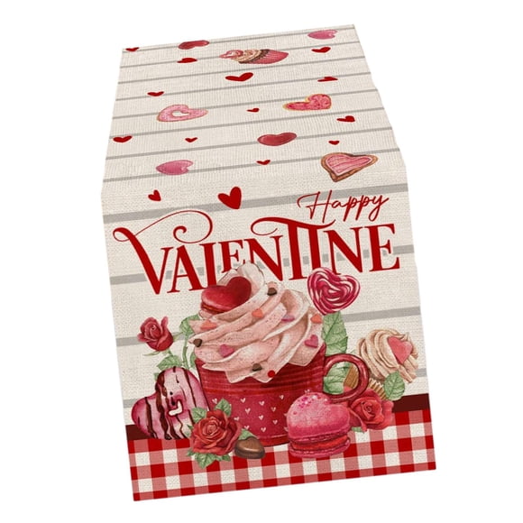 Camino De Mesa Para El Día De San Valentín, Mantel De 13x72 Pulgadas Para Cumpleaños, Escritorio, Boda, Cupcakes