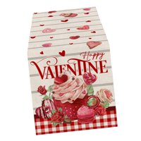 Bothyi - Camino De Mesa Para El Día De San Valentín, Mantel De 13X72 Pulgadas Para Cumpleaños, Escritorio, Boda, Cupcakes