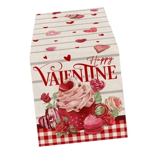 Bothyi - Camino De Mesa Para El Día De San Valentín, Mantel De 13X72 Pulgadas Para Cumpleaños, Escritorio, Boda, Cupcakes