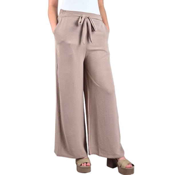Pantalon Palazzo Mujer Tipo Lino Casual Semi Formal Tiro Alto 106