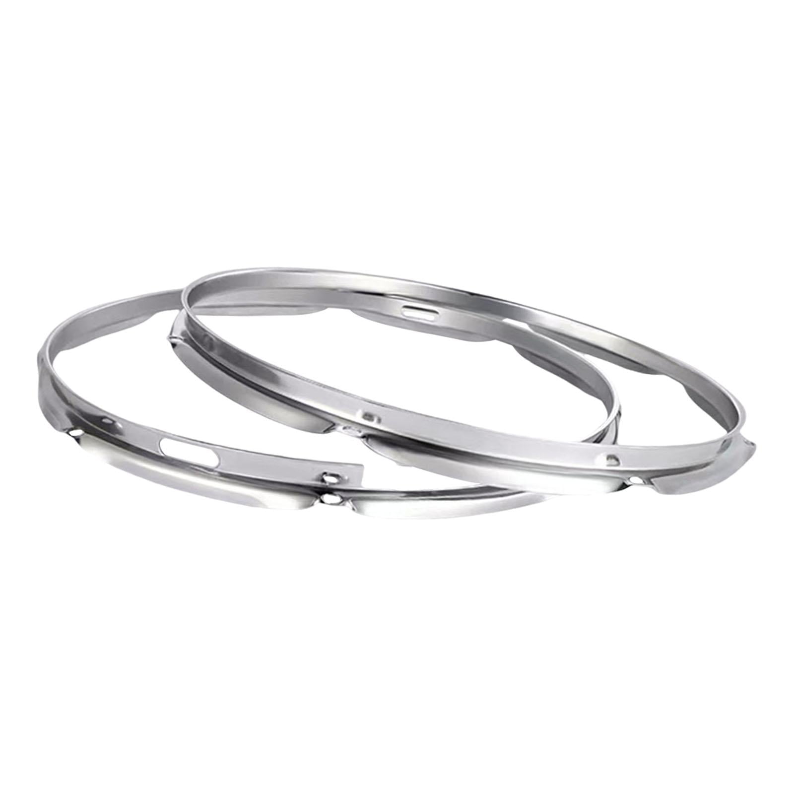 Magideal - 2x Buzgo De Bombo Set Lug Batter Batter Hoop Sturdy Percussion Instrument Accessors Rims De Tambor De Reemplazo Para Mejorar El Sonido , 14 Pulgadas 8 14 Pulgadas 8 Agujeros