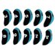 thumbnail image 2 of 10pcs Neopreno Golf Club Cubiertas para la cabeza Wedge Iron Protective Black + Light Blue, 2 of 5