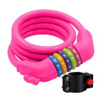 Magideal - Candado De Cadena Antirrobo, Resistente, Multifunción, Resistente Al Agua, Con Espiral, Para Protección De Bicicletas, Para Motocicletas Al Aire Libre Rosa