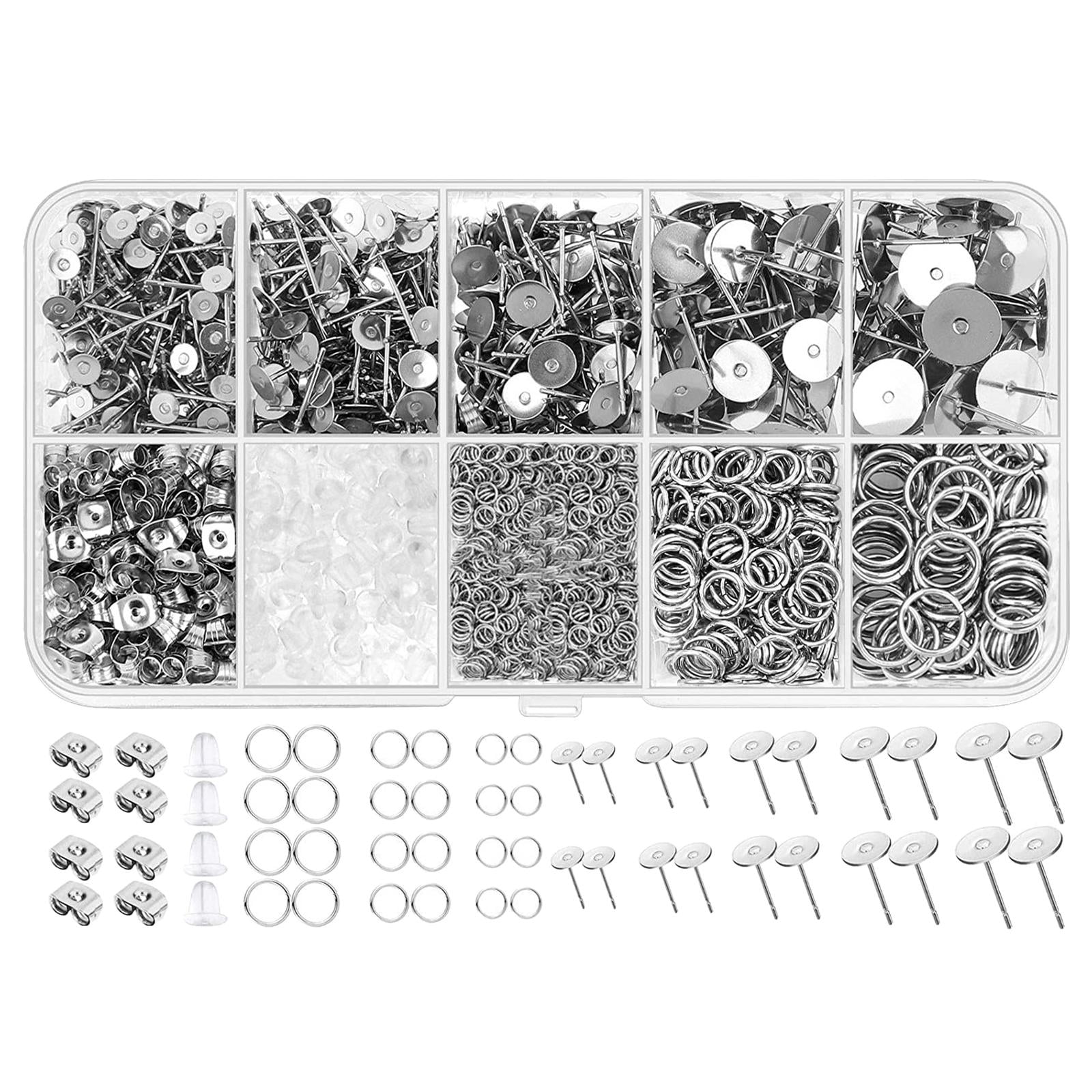 Magideal - Para Pendientes Fabricación De Joyas Con Caja De Transporte Fabricación De Pendientes Diy Espaldas De Pendientes Espaldas De Pendientes De Mari