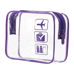 Ioensy - Bolsa De Maquillaje Transparente Para Artículos Esenciales, Viaje, Baño, Violeta