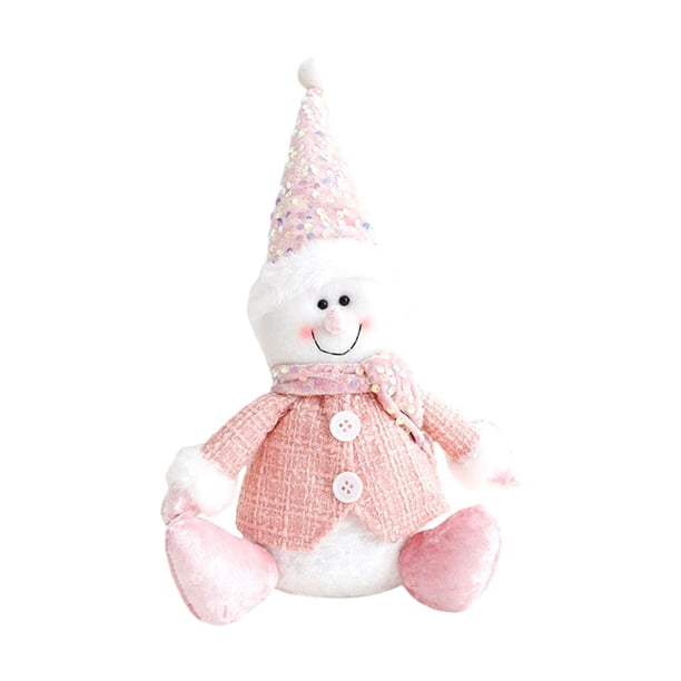 Muñeco de Peluche Navideño, Artículo de Colección, Adorable Adorno de Mesa, Figura Navideña de Peluche para Chimenea, Escritorio, Oficina O Sala de Es muñeco de nieve sentado