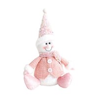 Magideal - Muñeco De Peluche Navideño, Artículo De Colección, Adorable Adorno De Mesa, Figura Navideña De Peluche Para Chimenea, Escritorio, Oficina O Sala De Es Muñeco De Nieve Sentado