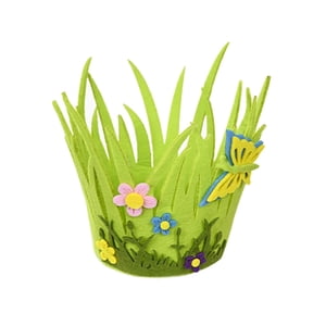 Magideal - Cesta De Huevos De Pascua De Fieltro No Tejida Reutilizable Bolsa De Regalos De Pascua Centros De Mesa De Pascua Decoración Cesta De Dulces Decoración Mariposa