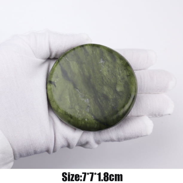 1PC Massage Hot Stone Natural Green Jade Hot Cold Rocks Spa Neck Back Face Massager Tool Beauty Skincare Full Body Relax Therapy