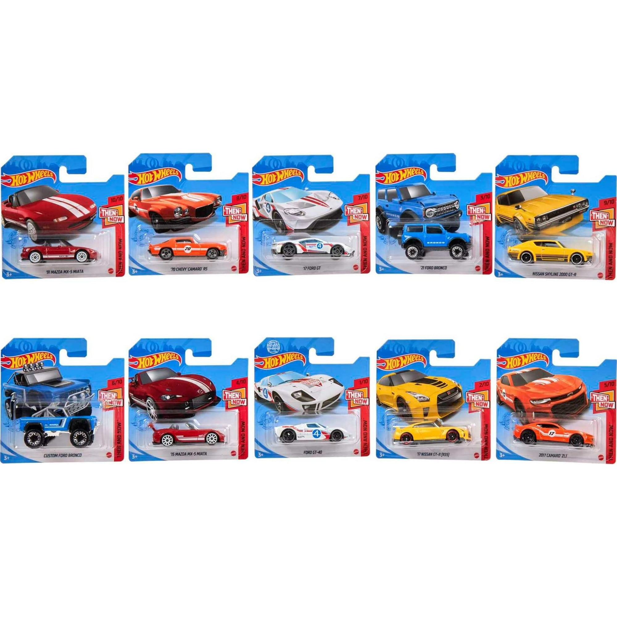 Toy Cars And Trucks Hot Wheels, Paquete De 10 Unidades, Escala 1:64 Para Niños