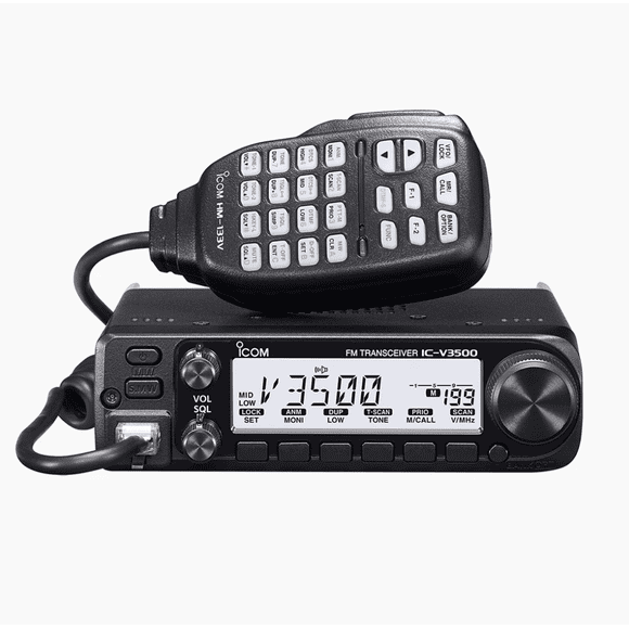 ICOM IC-V3500 Rádio VHF Fixo 65W, 144-148MHz 200 Canais LCD Colorido para Veículos e Estações