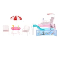 Magideal - Juego De Piscina Accesorios Para Muñecas, Regalos De Cumpleaños Juguetes De Baño Para Muñecas Juguete Para Niños Para Muñecas De Hasta 11,81 Pulgadas