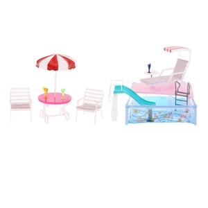 Magideal - Juego De Piscina Accesorios Para Muñecas, Regalos De Cumpleaños Juguetes De Baño Para Muñecas Juguete Para Niños Para Muñecas De Hasta 11,81 Pulgadas