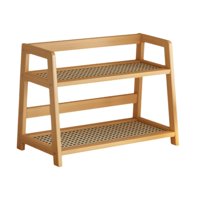 Magideal - Estante De Doble Capa De Bambú, Organizador De Almacenamiento De Escritorio Stand Stand Sazoning Estante De Almacenamiento De 2 Niveles Para La Cocina