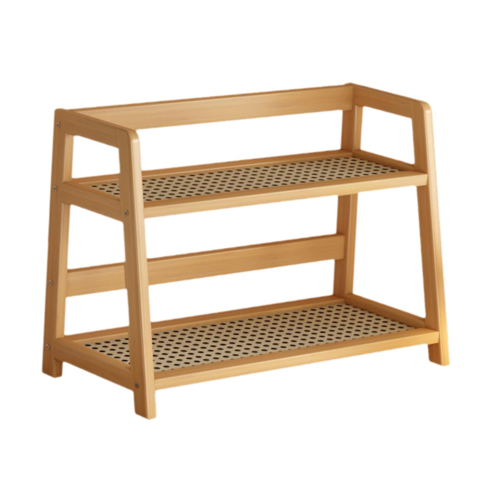 Magideal - Estante De Doble Capa De Bambú, Organizador De Almacenamiento De Escritorio Stand Stand Sazoning Estante De Almacenamiento De 2 Niveles Para La Cocina