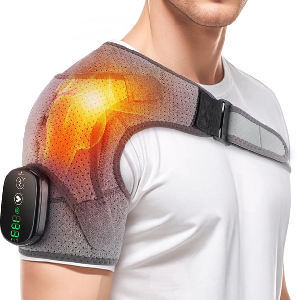 Almohadilla térmica inalámbrica para hombros, funda térmica para hombros con vibración, masajeador de hombros para aliviar el dolor, regalos para mujeres y hombres
