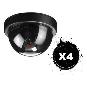 Genérico - Pack 4 Cámara Falsa Domo Vigilancia Realista Sin Cable Aa