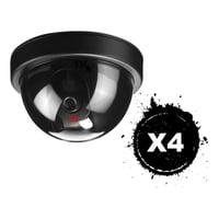 Genérico - Pack 4 Cámara Falsa Domo Vigilancia Realista Sin Cable Aa