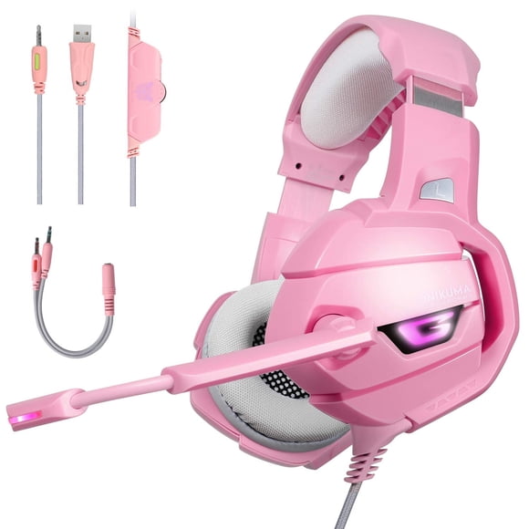 Audífonos Gamer Profesionales K5 Rosa Onikuma