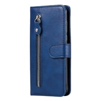 Gangxun - Funda Con Cremallera Para Iphone 12 Pro, Carcasa Cartera De Cuero Pu Con Soporte Y Tarjetero