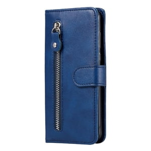 Gangxun - Funda Con Cremallera Para Iphone 12 Pro, Carcasa Cartera De Cuero Pu Con Soporte Y Tarjetero