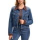 thumbnail image 4 of INSPIRE CHIC Chaqueta de Jean para Mujer de Moda con Botones Abajo Cuello de Pana Chaquetas de Granero Chaqueta de Mezclilla 2XL Azul Profundo, 4 of 6